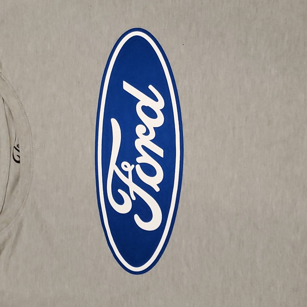 Womens Ford gray graphic print logo t-shirt size L - Picture 2 of 4